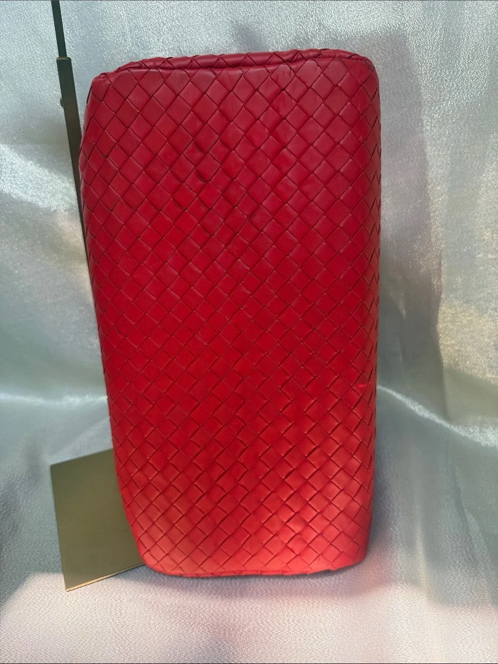 Bottega Veneta Red Intacciato Nappa Leather Roma Bag